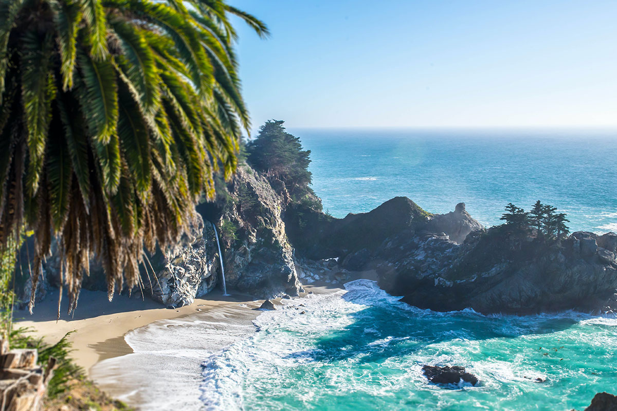 McWay Falls and Beach From Above in Big Sur, California