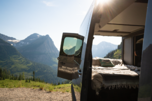 View of Yellowstone National Park from a Jackson Hole Campervan Rental by Moterra