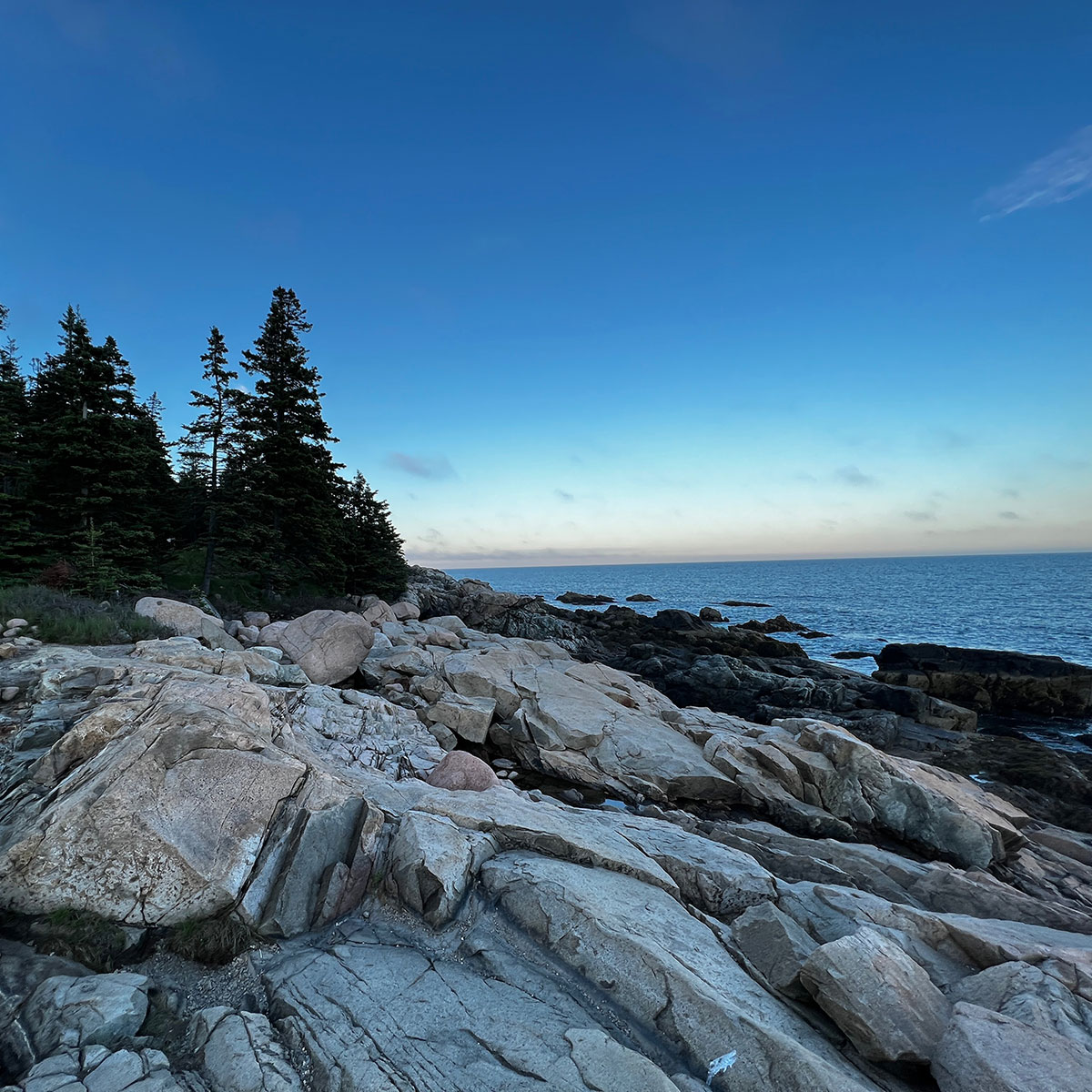Ocean View from Rocky Coastline in Acadia National Park, Maine