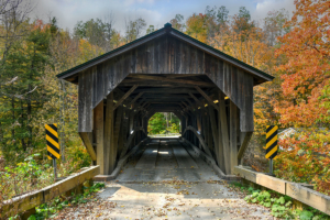 Grist Mill Covered Bridge in Cambridge, Vermont