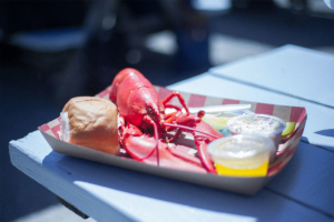 Lobster Served with Butter, Coleslaw and Roll in Nova Scotia