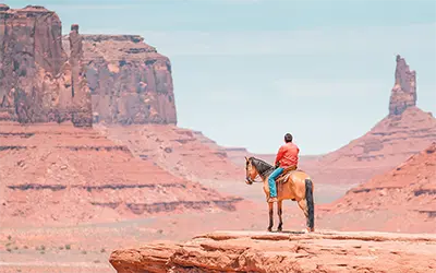 Person on Horseback in Monument Valley, Utah-Arizona