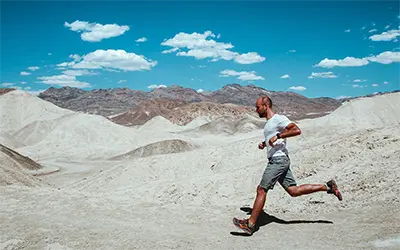 Man Running in Death Valley National Park