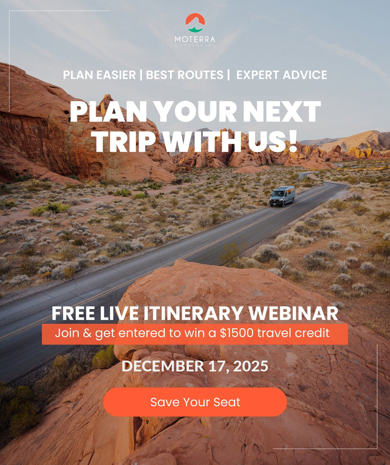 Moterra Mercedes Sprinter Campervan on Road Trip Through Yosemite with Half Dome in Background